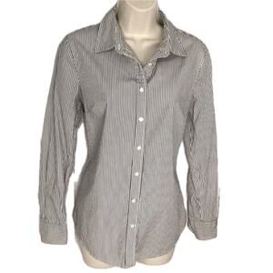 GAP Oversized Button Down Dark Gray Striped Shirt Size Large